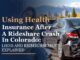 Blog graphic on health insurance liens after a rideshare accident in Colorado, Julian Bendinelli Law Firm