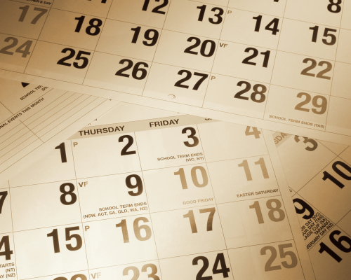 Calendar with 3-year and 2-year Colorado injury deadlines marked