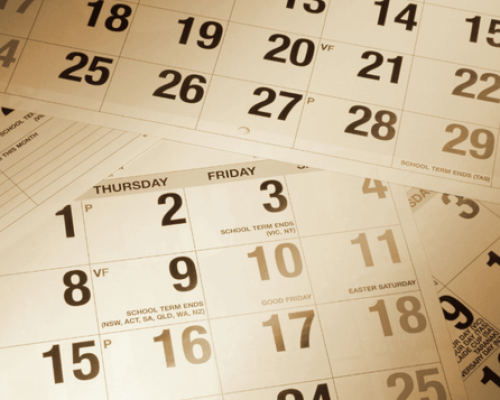 Calendar with 3-year and 2-year Colorado injury deadlines marked